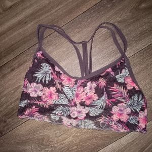 Victoria Secret Pink tropical floral print lace bralette size medium